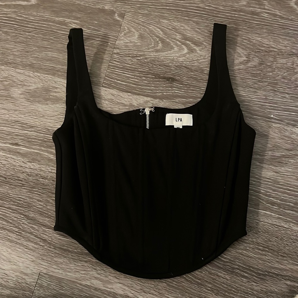 revolve lpa corset black top